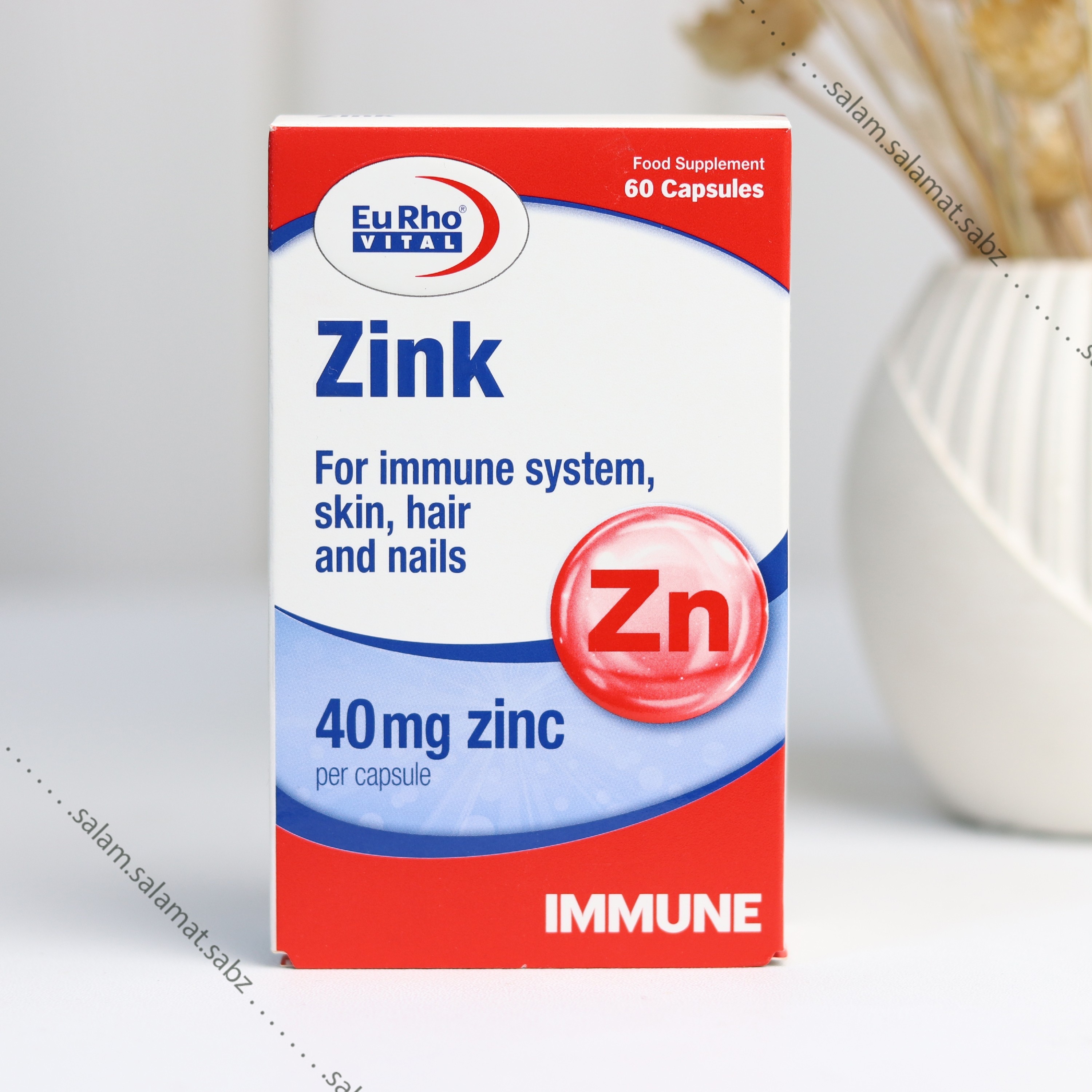 زینک 40میلی گرم یوروویتال- تقویت مو و پوست و ناخن