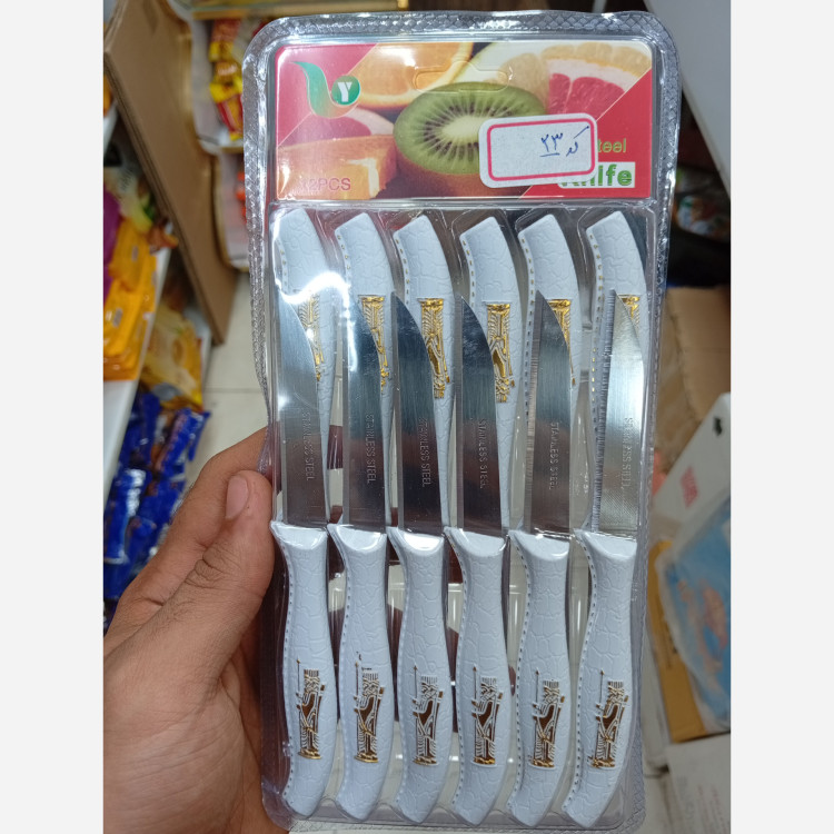 چاقو میوه خوری هخامنش 12عددی رنگ های متفاوت