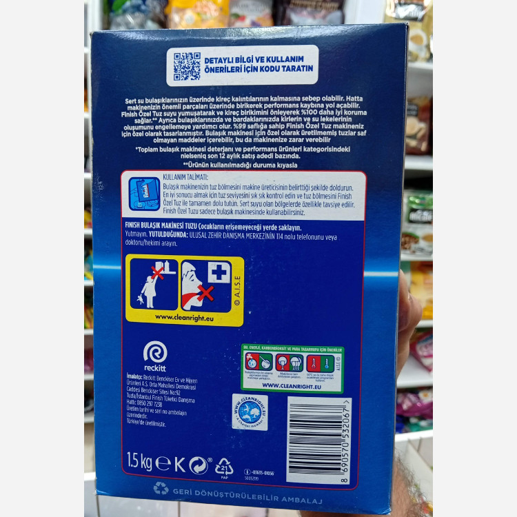 نمک ماشین ظرفشویی فینیش (کریستالی)اصلی یک و نیم کیلویی