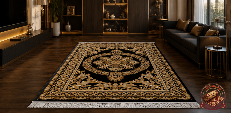 فرشینه مخمل طرح ابریشم مدل ورساچه سلطنتی کد A010