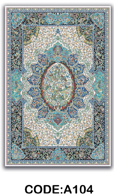 فرشینه مخمل طرح ابریشم مدل ترنج اسلیمی رویه نرم و لطیف کد A104