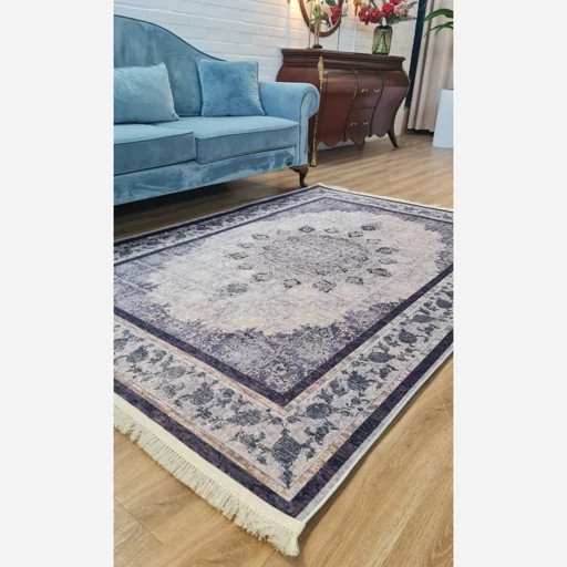 فرشینه مخمل ترک با لبههای ریشهدارنرم و ضد حساسیت کد L434