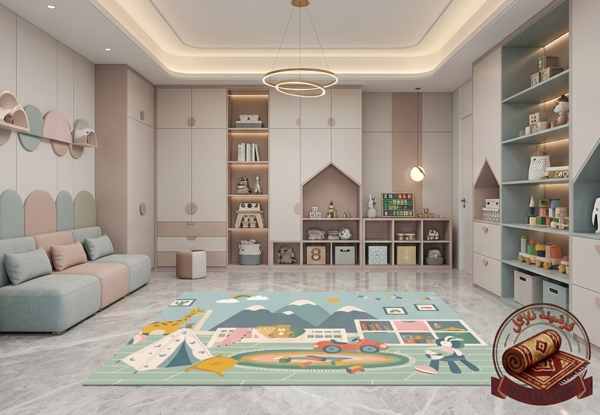 فرشینه مخمل ترک مدل کمپ کوهستان فانتزی کد C212
