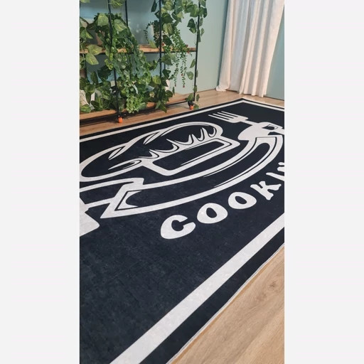 فرشینه آشپزخانه مخمل ترک طرح کلاه سرآشپز و Cooking کد K187