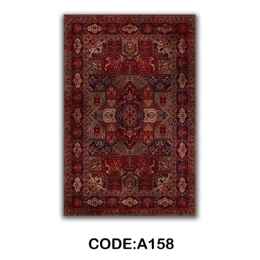 فرشینه مخمل ابریشمگونه طرح اصیل ایرانی با لایه استاپ ضد لغزش کد A158