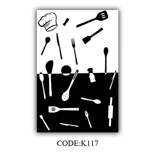 فرشینه آشپزخانه سفید مشکی مخمل ترک کد K117