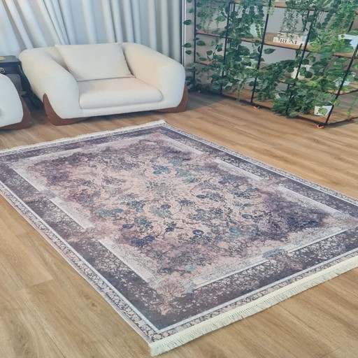 فرشینه مخمل ترک طرح فرش استپ دار کد L520