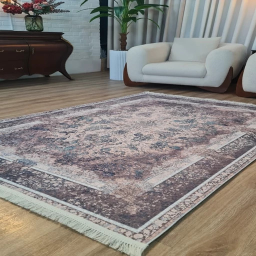 فرشینه مخمل ترک طرح فرش استپ دار کد L520
