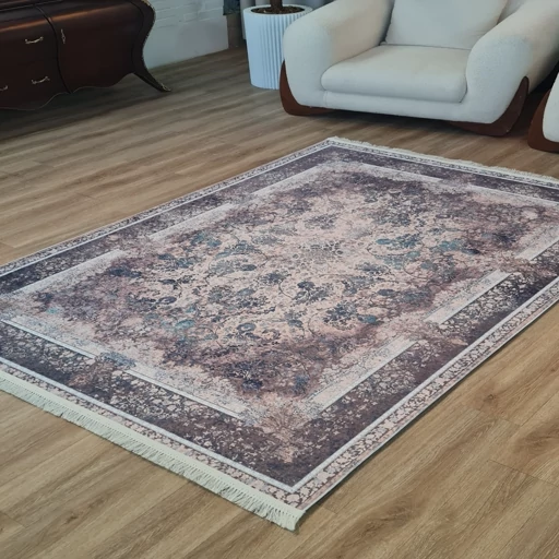 فرشینه مخمل ترک طرح فرش استپ دار کد L520