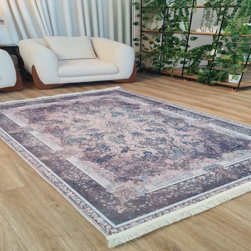 فرشینه مخمل ترک طرح فرش استپ دار کد L520