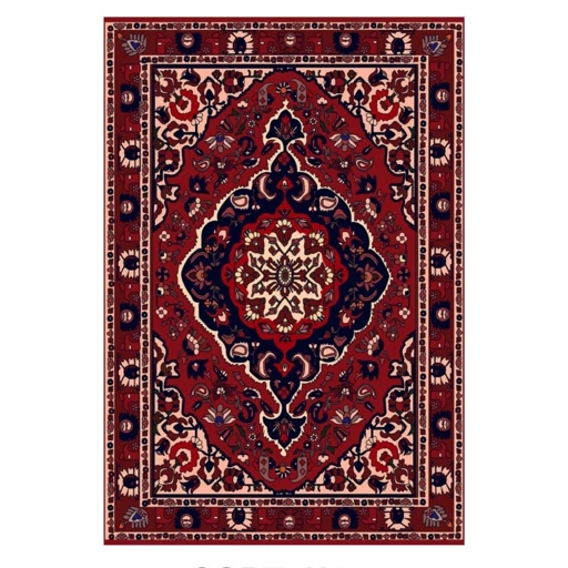 فرشینه مخمل ترک طرح سنتی زرشکی U105