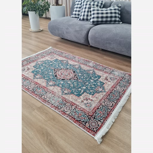 فرشینه مخمل ترک طرح سنتی بیجار h146 رویه کار نرم و لطیف