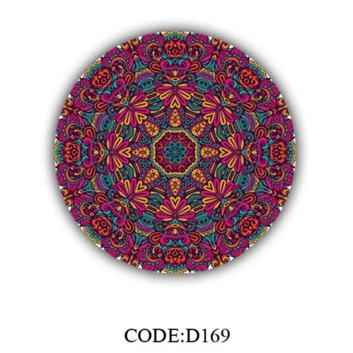 فرشینه مدرن مخمل شانل ترک گرد با زیره ضد سُر کد D169