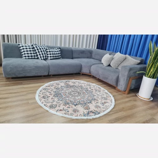 فرشینه شیک گرد طرح ابریشم کد a171 در ابعاد مختلف ضد لغزش قیمت اقتصادی