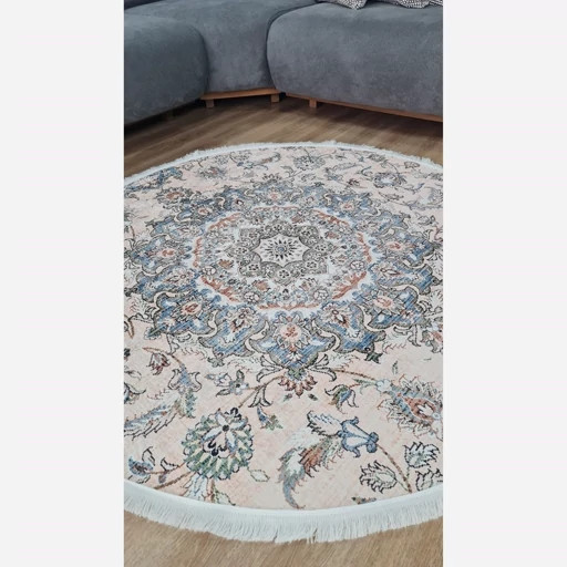 فرشینه شیک گرد طرح ابریشم کد a171 در ابعاد مختلف ضد لغزش قیمت اقتصادی