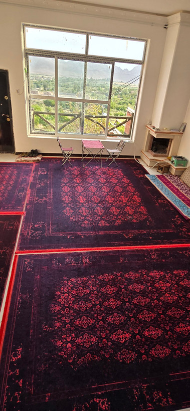 فرشینه طرح سنتی قرمز لاکی | رویه نرم و لطیف | کد L512