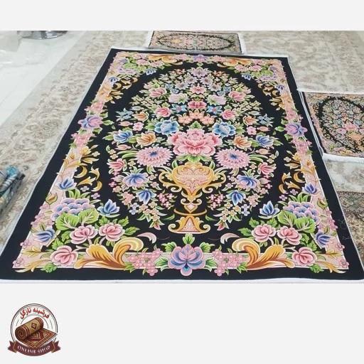 فرشینه مدرن رویه مخمل ترک طرح ابریشمی استُپ دار (ابعاد دلخواه) a007