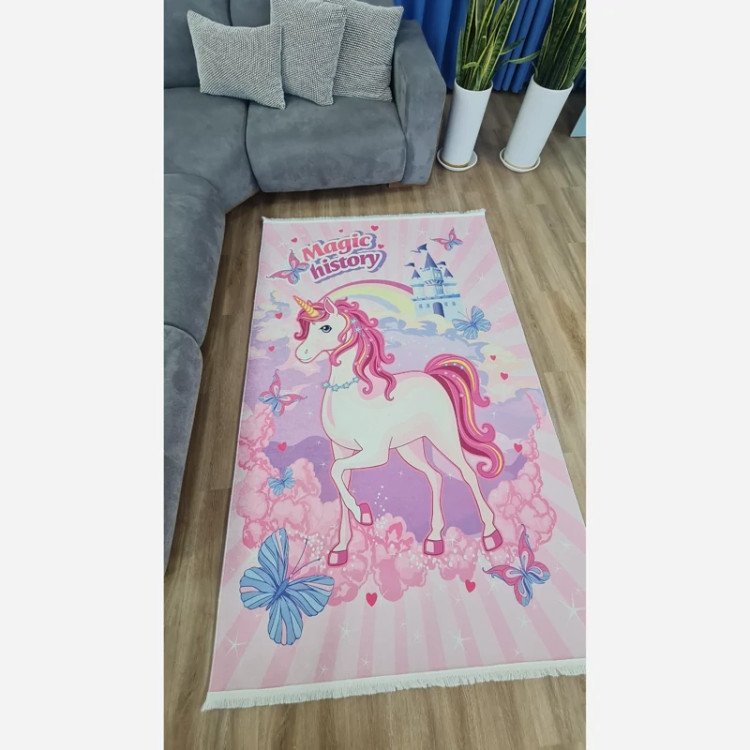 فرشینه کودک طرح اسب تک شاخ C147 ضد لغزش