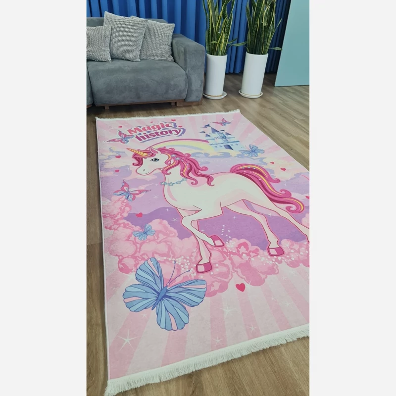 فرشینه کودک طرح اسب تک شاخ C147 ضد لغزش