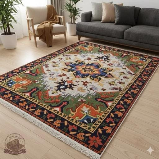 فرشینه مدرن لاکی طرح سنتی ضدلغزش (ابعاد دلخواه تولید میشه) O138