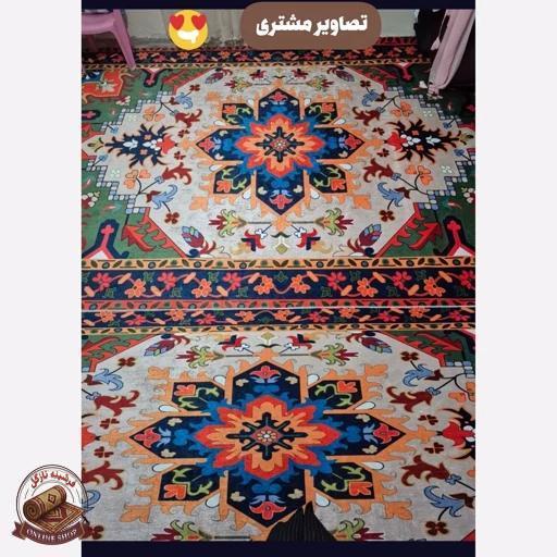 فرشینه مدرن لاکی طرح سنتی ضدلغزش (ابعاد دلخواه تولید میشه) O138