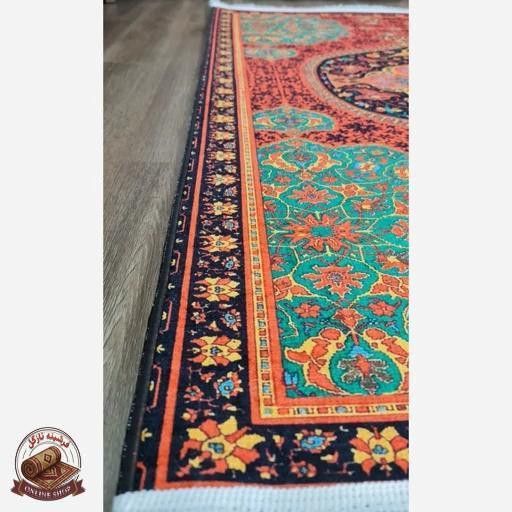 فرشینه مخمل طرح ابریشمی زیره استُپ دار a079