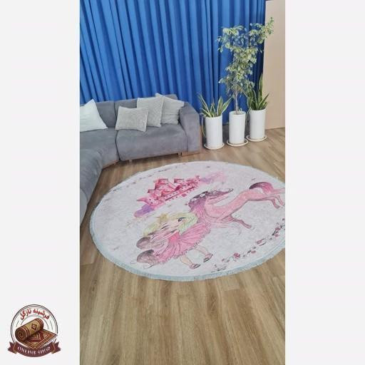 فرشینه مدرن دایره ای رویه مخمل هازان ترک 20250412