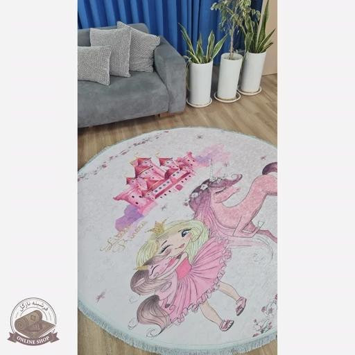 فرشینه مدرن دایره ای رویه مخمل هازان ترک 20250412