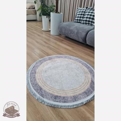 فرش مدرن دایره ای با رویه مخمل هازانd103