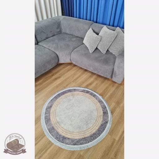 فرش مدرن دایره ای با رویه مخمل هازانd103