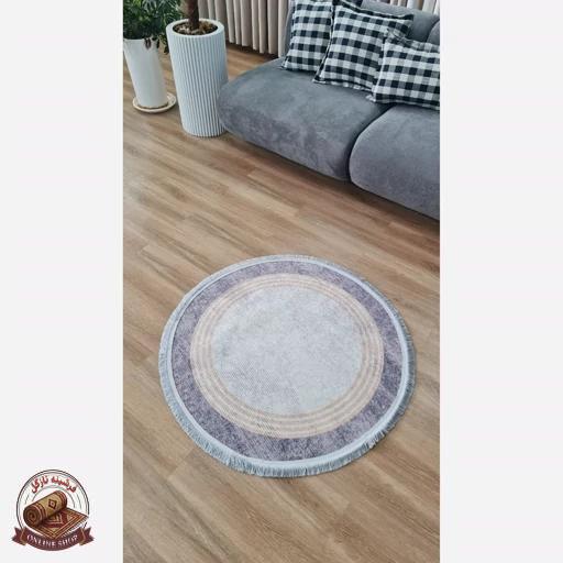 فرش مدرن دایره ای با رویه مخمل هازانd103