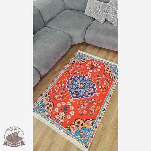 فرش مدرن طرح ابریشمی استُپ دار (اصلا لیز نمیخوره) رویه مخمل