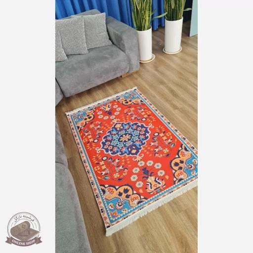 فرش مدرن طرح ابریشمی استُپ دار (اصلا لیز نمیخوره) رویه مخمل