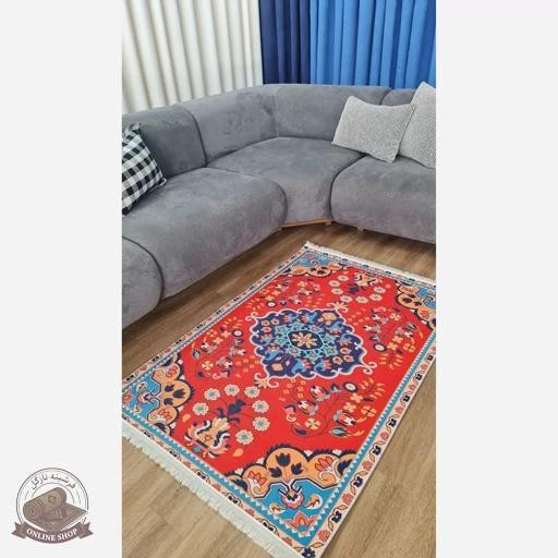 فرش مدرن طرح ابریشمی استُپ دار (اصلا لیز نمیخوره) رویه مخمل