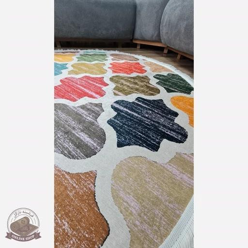 فرشینه مدرن دایره ای استُپ دار (اصلا لیز نمیخوره) رویه مخمل m267