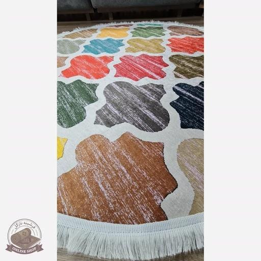 فرشینه مدرن دایره ای استُپ دار (اصلا لیز نمیخوره) رویه مخمل m267