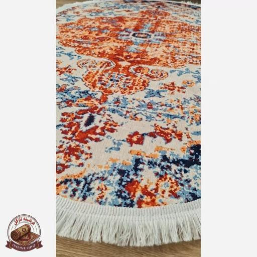 فرشینه بیضی مخمل استُپ دار (اصلا لیز نمیخوره) b142
