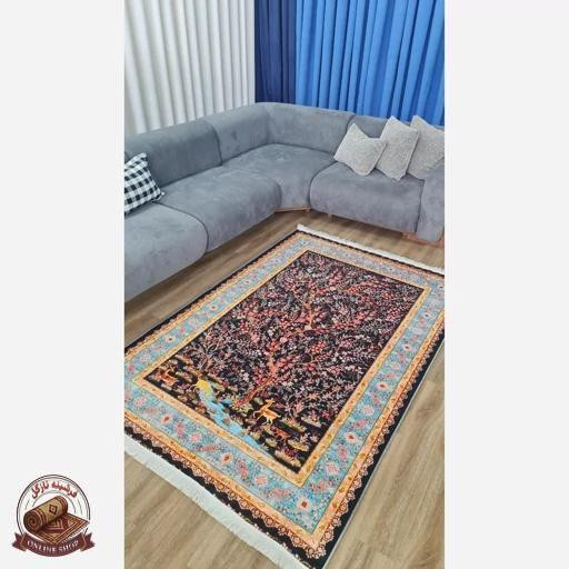 فرشینه مدرن مخمل استُپ دار (اصلا لیز نمیخوره) -