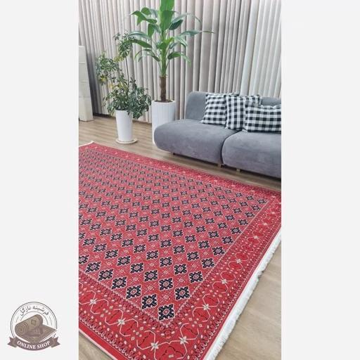 فرش مخمل طرح لاکی استُپ دار (اصلا لیز نمیخوره) a122
