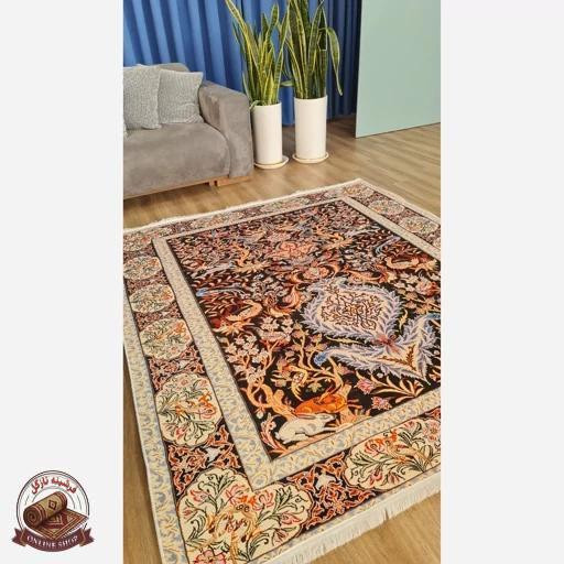 فرشینه مخملی مدرن طرح ابریشم استُپ دار (اصلا لیز نمیخوره) a035