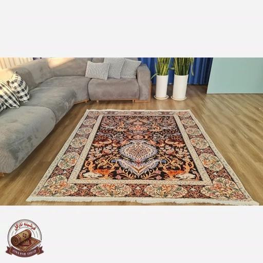 فرشینه مخملی مدرن طرح ابریشم استُپ دار (اصلا لیز نمیخوره) a035