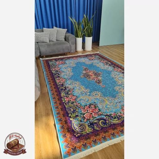 فرش مخمل مدرن طرح ابریشم استُپ دار (اصلا لیز نمیخوره) a084
