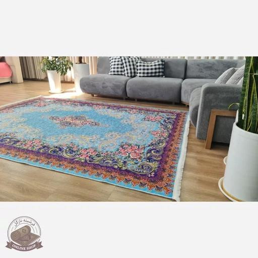 فرش مخمل مدرن طرح ابریشم استُپ دار (اصلا لیز نمیخوره) a084