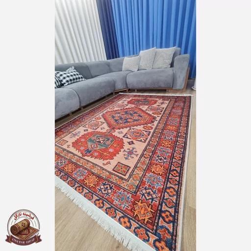 فرشینه مخملی مدرن طرح سنتی استُپ دار (اصلا لیز نمیخوره) o110