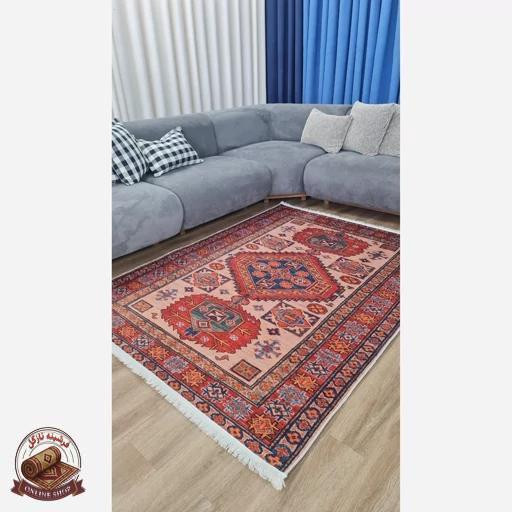 فرشینه مخملی مدرن طرح سنتی استُپ دار (اصلا لیز نمیخوره) o110