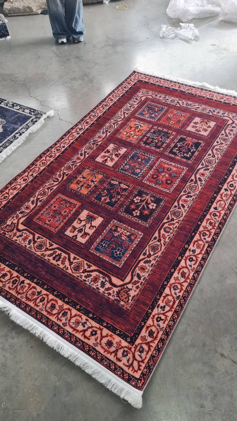 فرشینه مخملی مدرن طرح سنتی استُپ دار (اصلا لیز نمیخوره) a092