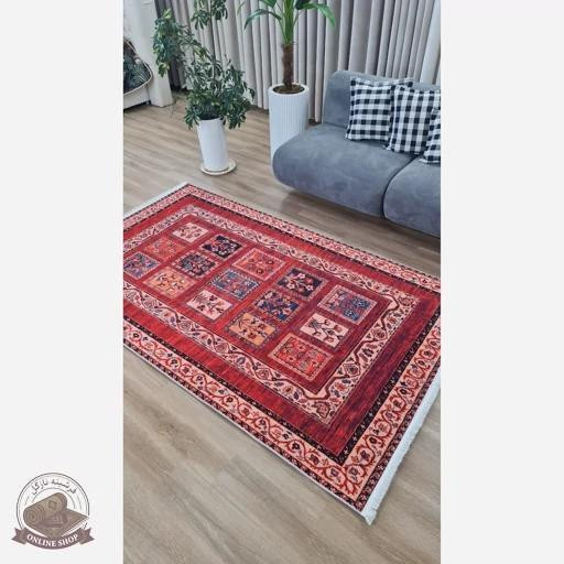 فرشینه مخملی مدرن طرح سنتی استُپ دار (اصلا لیز نمیخوره) a092