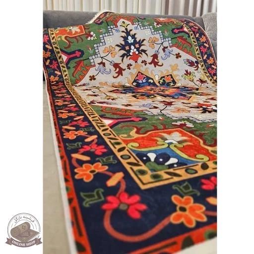 فرشینه مخمل لاکی طرح سنتی استُپ دار (ابعاد دلخواه) O138