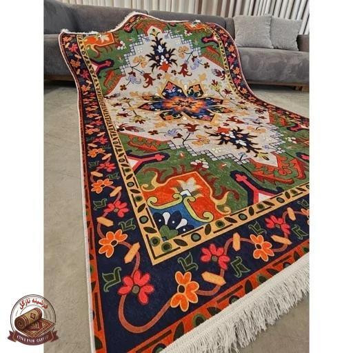 فرشینه مخمل لاکی طرح سنتی استُپ دار (ابعاد دلخواه) O138