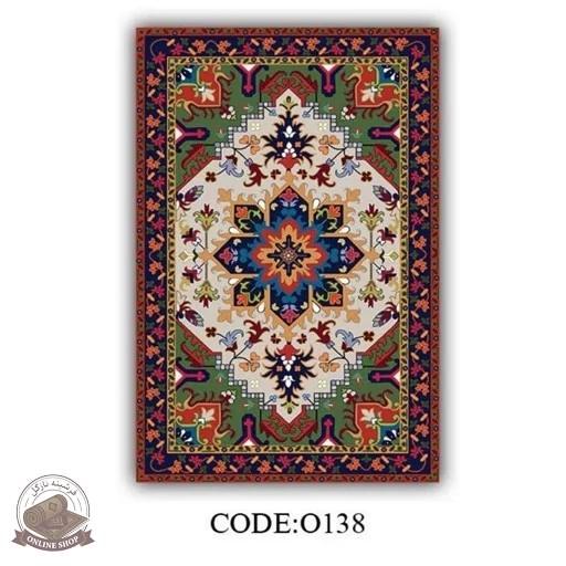 فرشینه مخمل لاکی طرح سنتی استُپ دار (ابعاد دلخواه) O138